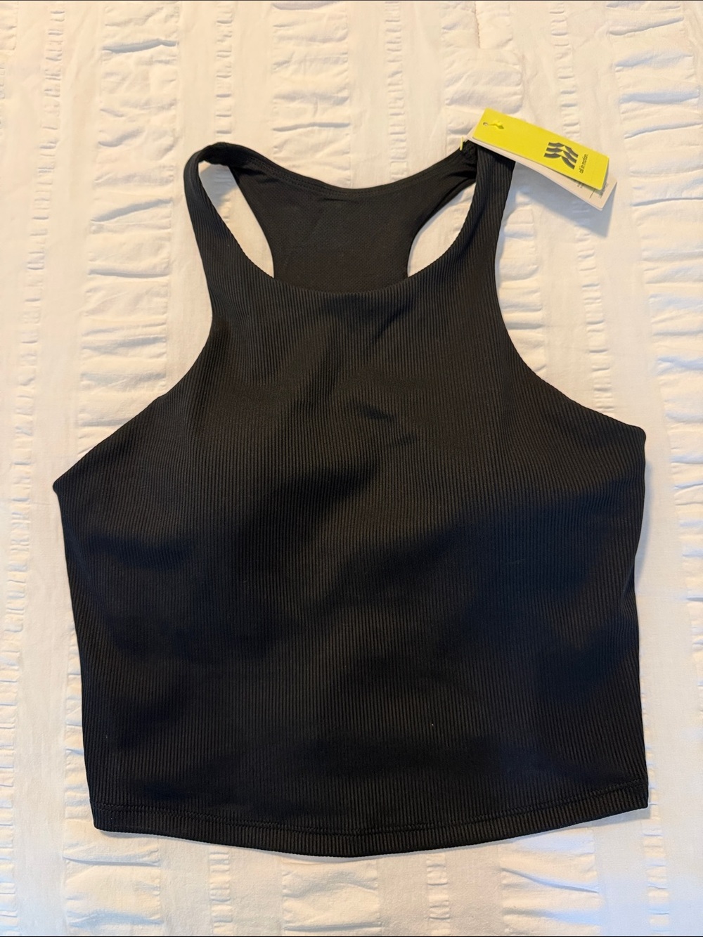 all in motion Black Ribbed High-Neck Racerback Sports Bra